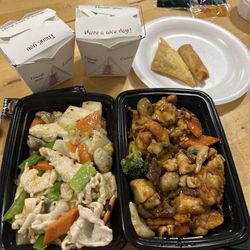 Hunan Wok - MooGoo Moo Goo Gai Pan, Triple Delight, steamed rice