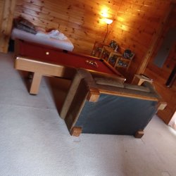 Georgia Mountain Cabin Rentals - Look behind couch cleaned by me and sheets left as asked to do. Couch staged.