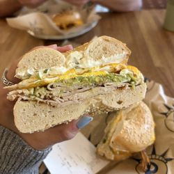 Rosenberg's Bagels & Delicatessen - Turkey, egg, and cheese on sesame