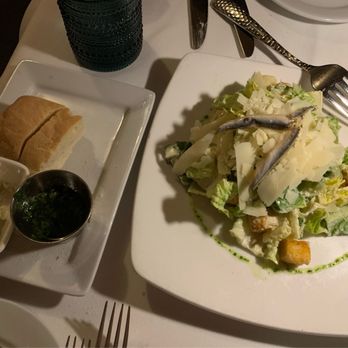 Toma Restaurant & Bar - The bread, butter, dip and Caesar salad. - Bars Near Me - Santa Barbara, California