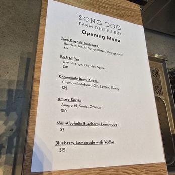Song Dog Farm Distillery - Opening Menu - Distilleries Near Me - Boyds, Maryland Song Dog Farm Distillery - Opening Menu - Distilleries Near Me - Boyds, Maryland