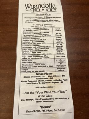 Menu photo 2 Wyandotte Winery Columbus, OH Menu photo 2 Wyandotte Winery Columbus, OH