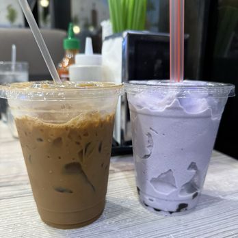Pho San Marcos - (L) - (R): Vietnamese coffee, Taro smoothie w/ boba - Vietnamese Near Me - San Marcos, California Pho San Marcos - (L) - (R): Vietnamese coffee, Taro smoothie w/ boba - Vietnamese Near Me - San Marcos, California