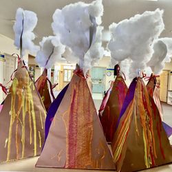St. Philip's Preschool - Volcano art project for dinosaur week