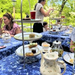 Reeves-Reed Arboretum - A picture of the high tea ! And what's left of the food ! Cucumber sandwiches , some scones