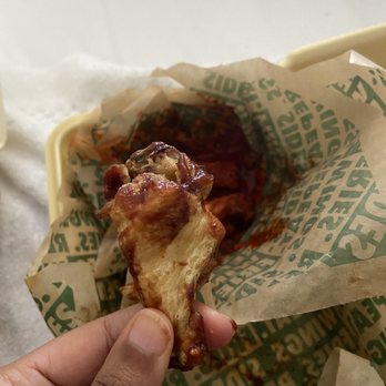 Wingstop - I ordered the hickory bbq wings and this is what I got. They were all like that :/ - Chicken Wings Near Me - San Diego, California