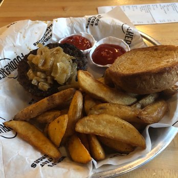 Fuddruckers - 1/2 lbs burger on wheat with grilled onions - Burgers Near Me - Branson, Missouri Fuddruckers - 1/2 lbs burger on wheat with grilled onions - Burgers Near Me - Branson, Missouri