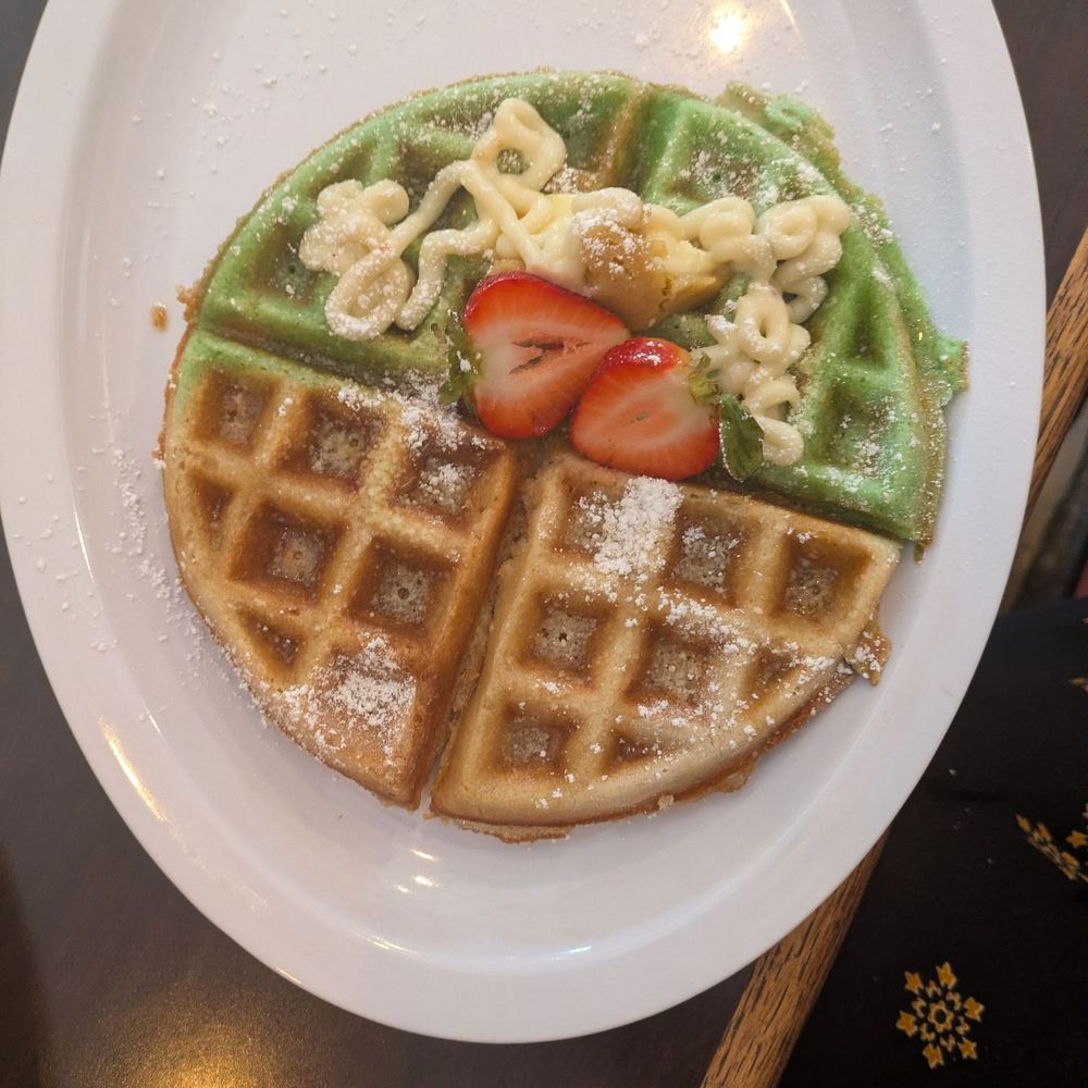 Milk & Honey Restaurant at Wesley Chapel - Half and half waffle, with Key Lime and Traditional - Breakfast & Brunch Near Me - Decatur, Georgia