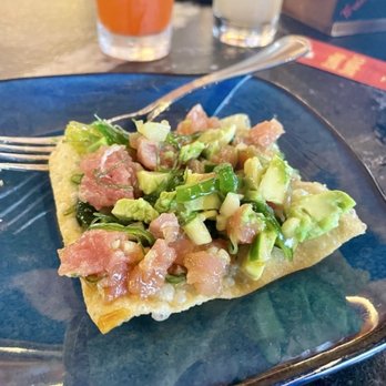 Salt & Stone - Tuna tower (deconstructed onto a tostada situation) - Seafood Near Me - Somerville, Massachusetts