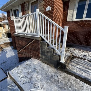 Lina's Contracting & Handyman Service - Fixed the white railing to make it sturdier and added the stair rail. - Handyman Near Me - Pittsburgh, Pennsylvania Lina's Contracting & Handyman Service - Fixed the white railing to make it sturdier and added the stair rail. - Handyman Near Me - Pittsburgh, Pennsylvania