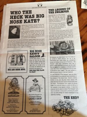 Menu photo 1 Big Nose Kate's Saloon Tombstone, AZ
