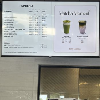 Tous Les Jours - Drinks menu - Bakeries Near Me - Dublin, California