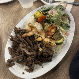 Beef and shrimp shawarma platter Beef and shrimp shawarma platter