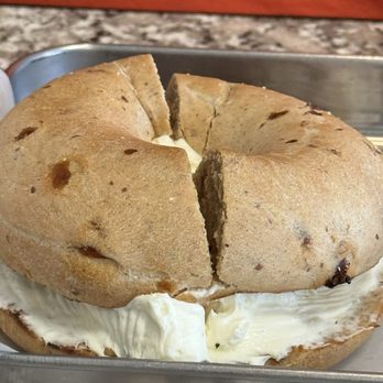 Brooklyn Cafe - Cinnamon raisin Bagel with Cream Cheese - Bagels Near Me - The Woodlands, Texas Brooklyn Cafe - Cinnamon raisin Bagel with Cream Cheese - Bagels Near Me - The Woodlands, Texas