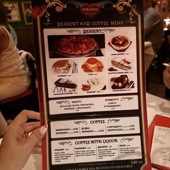 Café Prima Pasta - Dessert menu - Italian Near Me - Miami Beach, Florida Café Prima Pasta - Dessert menu - Italian Near Me - Miami Beach, Florida