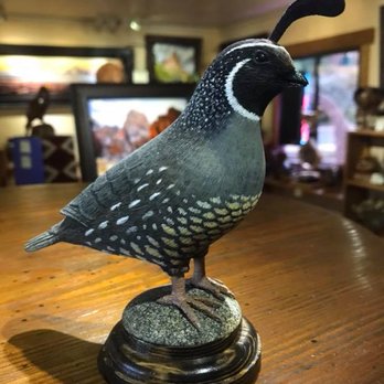 DeZion Gallery - Quail (carved from Basswood) by Ray Alan White - Art Galleries Near Me - Springdale, Utah