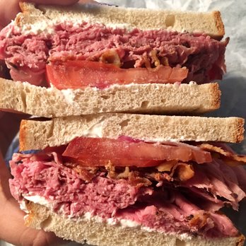 Annie's Deli - Mrs.Hemmer sandwich: roast beef, herb cream cheese, bacon, tomato and onion - Delis Near Me - Pluckemin, New Jersey Annie's Deli - Mrs.Hemmer sandwich: roast beef, herb cream cheese, bacon, tomato and onion - Delis Near Me - Pluckemin, New Jersey