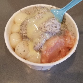 Salju Dessert - Black sesame shave snow with condense milk, taro, and rice balls - Desserts Near Me - Alhambra, California Salju Dessert - Black sesame shave snow with condense milk, taro, and rice balls - Desserts Near Me - Alhambra, California