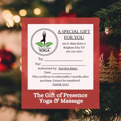 Share the gift of wellness. DIGITAL CERTIFICATES ARE AVAILABLE. Please reach out to purchase today!