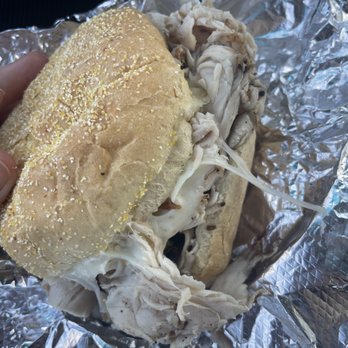 Charcoal Style - Pit turkey sandwich with provolone - American Near Me - White Marsh, Maryland