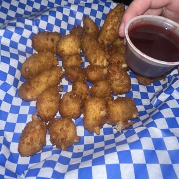 Bulldog Saloon - Cheese curds with huckleberry sauce - Burgers Near Me - Whitefish, Montana Bulldog Saloon - Cheese curds with huckleberry sauce - Burgers Near Me - Whitefish, Montana