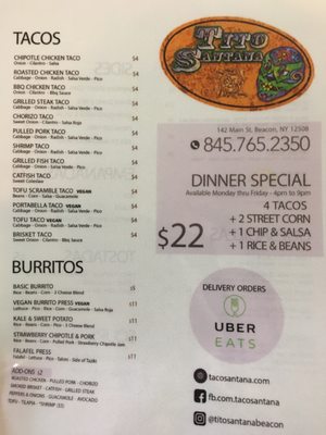 Menu photo 3 Tito Santana Taqueria Beacon, NY