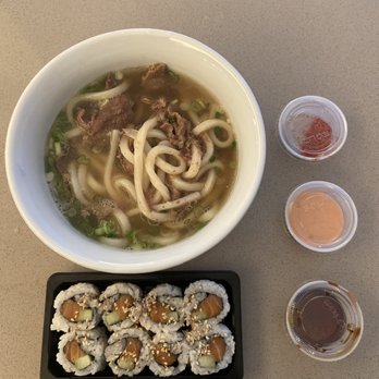Min Sushi - Beef Udon 8 Piece Salmon Cucumber Roll - Sushi Bars Near Me - New York, New York