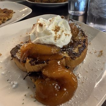 Soul Ties - Peach cobbler French toast. - Soul Food Near Me - Davenport, Iowa Soul Ties - Peach cobbler French toast. - Soul Food Near Me - Davenport, Iowa