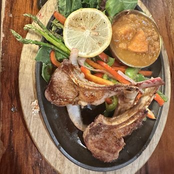 JusTini’s - Lamb chops with asparagus and sweet potato's purée. - Seafood Near Me - New Orleans, Louisiana JusTini’s - Lamb chops with asparagus and sweet potato's purée. - Seafood Near Me - New Orleans, Louisiana