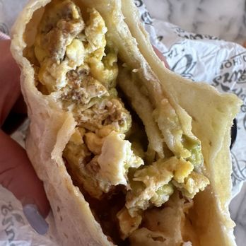 Oscar's Taco Shops - Chorizo Breakfast Burrito added guacamole - Mexican Near Me - Nashville, Tennessee Oscar's Taco Shops - Chorizo Breakfast Burrito added guacamole - Mexican Near Me - Nashville, Tennessee