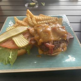 double cheesy burger & fries double cheesy burger & fries