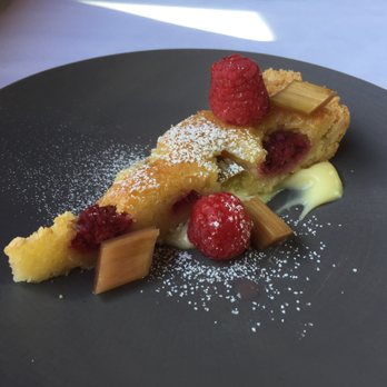 Millwright's - Raspberry rhubarb almond tart - New American Near Me - Simsbury, Connecticut Millwright's - Raspberry rhubarb almond tart - New American Near Me - Simsbury, Connecticut