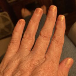 Rough short square. Bad manicure.