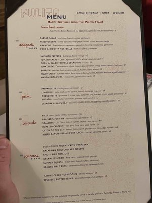 Menu photo 3 Pulito Osteria Jackson, MS Menu photo 3 Pulito Osteria Jackson, MS