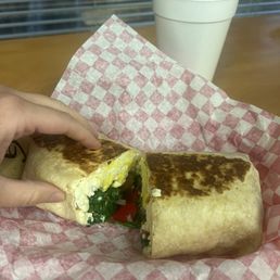 Healthy Greek Wrap and a Cappuccino