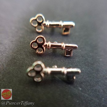 Heirloom Tattoo - 14K Gold Skeleton Key threaded ends from BVLA - Tattoo Near Me - Manville, New Jersey