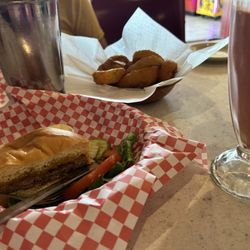 Snuffy's Malt Shop - Burger, rings and chocolate--cherry malt