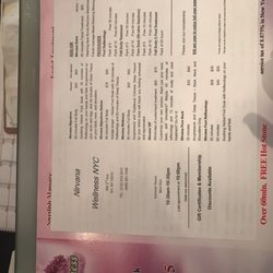 Nirvana Wellness NYC - Menu