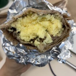 where is the avocado, tomatillo salsa and meat in this Chiquito breakfast burrito with steak??? where is the avocado, tomatillo salsa and meat in this Chiquito breakfast burrito with steak???