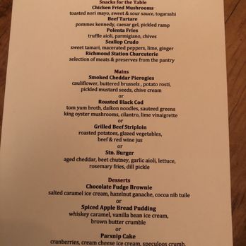 Richmond Station - Lunch Prix Fixe Menu - Canadian (New) Near Me - Toronto, Ontario