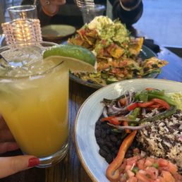 Nachos, Bean and Rice Bowl, Tropical Breeze