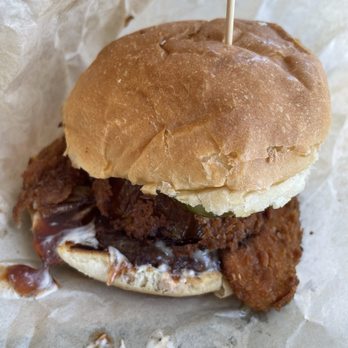 Ziggy’s - Totally forgot what this was called. Onion ring, bbq, ranch, impossible burger. - Vegan Near Me - Paso Robles, California