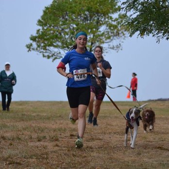 Smiling Hill Farm - Kristen & Lucky Pup alumni, Scout running the 5k! - Ice Cream & Frozen Yogurt Near Me - Westbrook, Maine