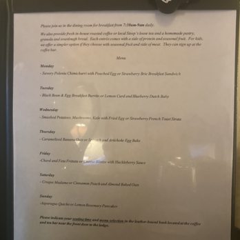 Good Medicine Lodge - Sample Breakfast menu - Hotels Near Me - Whitefish, Montana