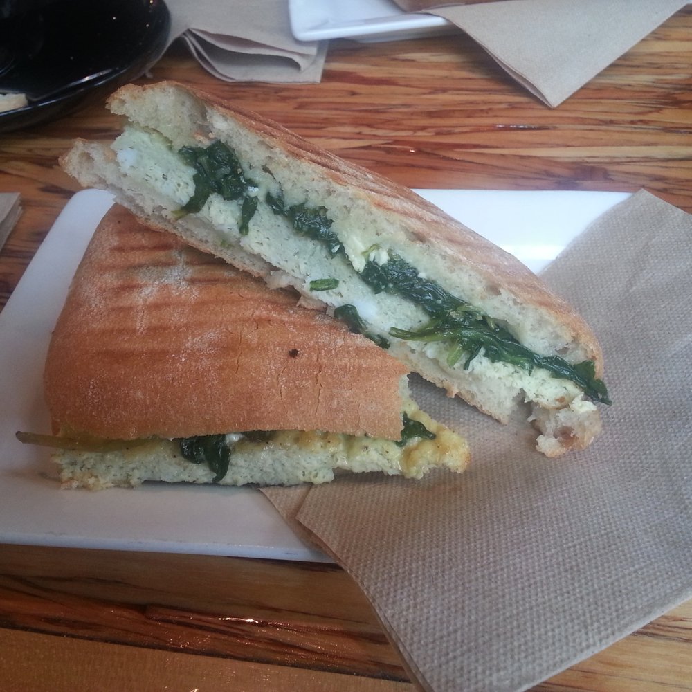 Caffé Divano - Spinach and feta cheese breakfast panini - Coffee & Tea Near Me - Port Moody, British Columbia