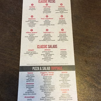 MOD Pizza - Menu part 1 of 2 - Pizza Near Me - Irvine, California