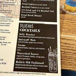 Watershed Saloon - Cocktails menu