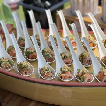 Love Is Sweet Events - Delicious sashimi on the golf site!  Sushi chef on site prepping fresh appetizers. - Party & Event Planning Near Me - Pasadena, California