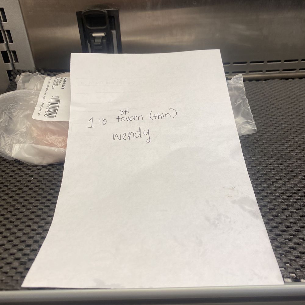 My deli order waiting for me in the cooler!