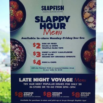Slapfish - Happy hour details - Seafood Near Me - Farmington, Utah Slapfish - Happy hour details - Seafood Near Me - Farmington, Utah